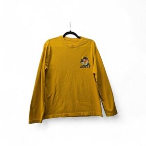 Original Use Mens Zesty Fruit Graphic‎ Long Sleeve T-Shirt Yellow Size M